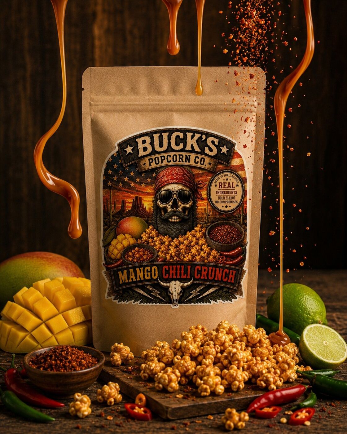 Mango Chili Crunch popcorn